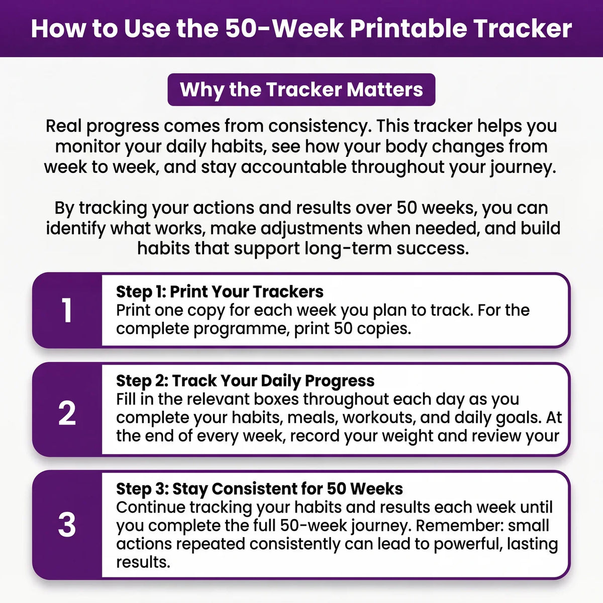 Add the Weekly Habit Tracker — the #1 predictor of finishing all 50 days. +$9.99
